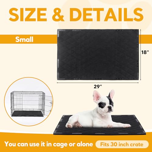 HOMBYS Chew Proof Dog Bed Mat with 12 Metal Rivets - Indestructible Kennel Pad for Teething Puppies & Aggressive Chewers, Durable Waterproof Crate Mat for Small Dogs, 29" x 18" (Indoor/Outdoor Use) - size: 29" x 18"