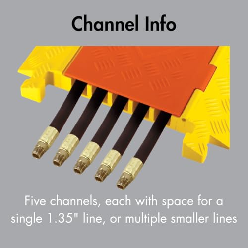 Checkers 5 Channel Industrial Drive Over Cable Protector End Capsfor 1.25" Lines, 40k/Axle Load Capacity Hose and Cable Ramp for Heavy Duty Equipment, Made in the USA, Orange, CPEC5X125-O - size: 40k/Axle Load Capacity, style: End Caps