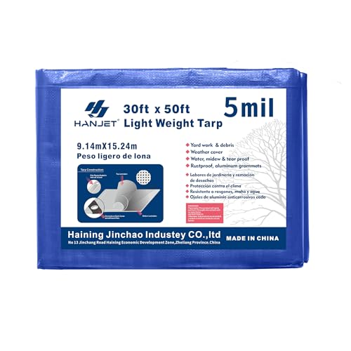 Waterproof Outdoor Tarps Tarpaulin 30 x 50 Feet 5 Mil Thick Camping Tents Poly Tarp for Ice Skating Rink and Ground Pool Blue… - color: 5 Mil Blue, size: 30x50 Ft