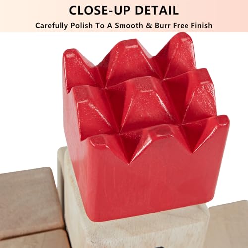 Kubb Yard Game Set for Adults & Families - Viking Chess Outdoor Heave Hardwood Wooden Toss Game with 10 Blocks, 6 Batons, Carrying Bag | Perfect for Backyard Party BBQ Lawn Camping Beach - color: Red