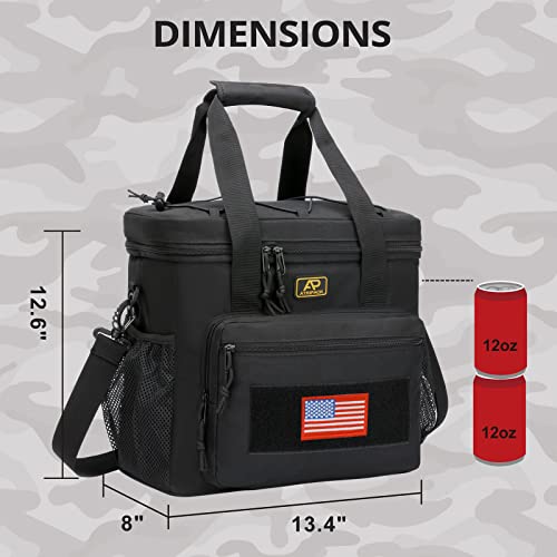 ATRIPACK Lunch Box for Men, Tactical Lunch Bag MOLLE Webbing Leakproof Insulated Large Lunch Cooler Women Adult Meal with Adjustable Shoulder Strap Durable Lunch Pail (Black) - color: Black, size: Large