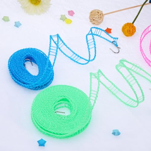uxcell Portable Clothesline, 16.4ft Nylon Windproof Non-Slip Washing Line Rope for Courtyard Outdoor Travel Camping Laundry Drying, White - color: White, size: 16.4ft