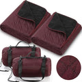 Tranqun 2 Pcs Large Waterproof Outdoor Blanket 78 x 55'' Windproof Blanket Quilted Waterproof Fleece Sandproof Foldable Warm Stadium Blankets for Camping Picnic Sporting Event Cold Weather(Dark Red) - color: Dark Red