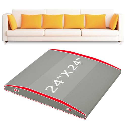 Couch Cushion Support High Density Foam 24X24X2.4 Inches Sofa Couch Supports for Sagging Cushions Light Grey 1Pc with Anti Slip Mesh Fabric - size: Deeper| 24x24 1P