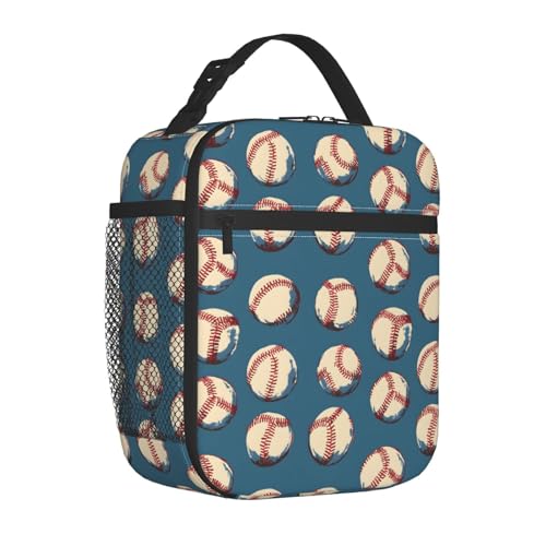 Baseball Lunch Box Insulated Lunch Bag for kids Girls Boys Women,Reusable Lunch Box Containers for Women Men,Durable Cooler Tote Bag Lunchbox for Office/School/Picnic - color: Baseball02