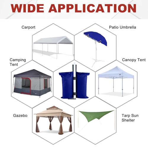 ABCCANOPY Canopy Weights 150 LBS Tent Sand Bags,4-Pack Blue (Without Sand) - color: Blue, size: 150 Lbs