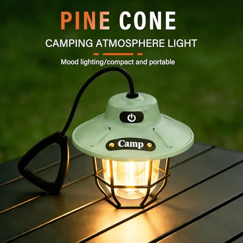 Camping Lantern Rechargeable，1200 Lumens LED Tent Light with 4 Light Modes, USB Portable Outdoor Flashlight for Camping, Hiking, Emergencies, Power Outages, SOS (Light Green) - style: Light Green