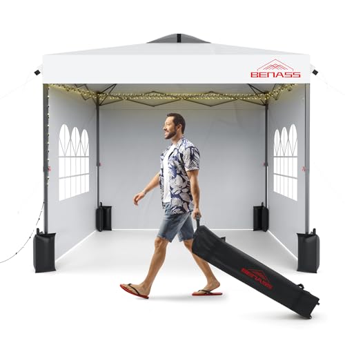 10x10 Outdoor Canopy Ten, Heavy Duty Pop Up Canopy with Removable Sidewalls and Sandbags, White - color: White, size: 10x10