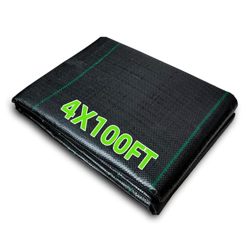 Landscape Fabric 4FT X 100FT Heavy Duty Weed Barrier Fabric,Weed Landscape Fabric Barrier, Heavy Duty Geotextile 3.2 OZ Garden Fabric Weed Barrier for Flower Bed, Ground Fabric - size: 4X100 FT