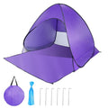 Pop Up Beach Tent, Sun Shelter for 2-3 Person, Sun Shelter with UPF 50+ & Lightweight, Portable Beach Tent Easy Pop Up for Outdoor Camping Fishing - style: Purple