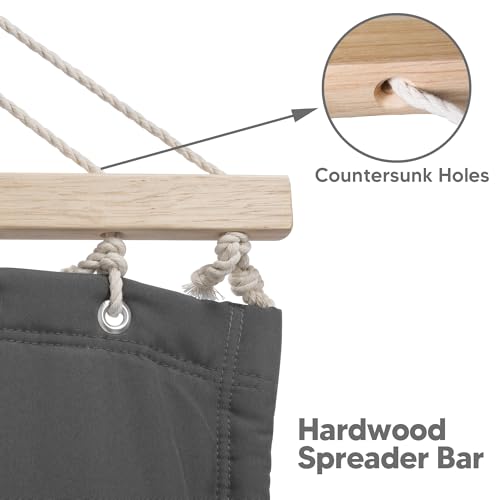 SUNCREAT Hammocks Standing Patio Hammock with Canopy, Portable Hammock with Stand Foldable, Patent Pending, Dark Gray - color: Dark Gray
