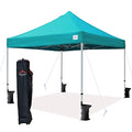 10'x10' Pop Up Canopy Tent Commercial Instant Shelter with Heavy Duty Roller Bag, 4 Canopy Sand Bags, 10x10 FT Lake Blue - color: Lake Blue