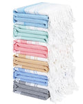 Genovega 6 Packs Oversized Turkish Beach Towel 74"x38" Thin Quick Dry Sand Free Pool Swim Towels Large XL Adult Clearance Blanket Travel Vacation Accessories Essentials Multi Browny Yellow Rhombus - color: Multi Browny Yellow Rhombus