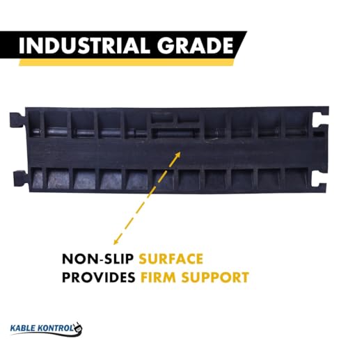 Kable Kontrol Atlas Cable Protector Wire Ramp - 2 Channel Bulk Wholesale Pallet - 40 Pcs - 39" Long Black & Yellow - 20,000 Lbs Load Capacity - Rubber Speed Bump Wire Protector Cord Cover - CP9972 - size: 2 Channel - 40 Units