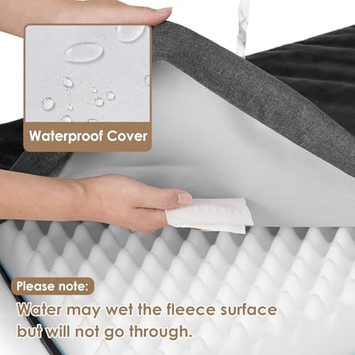 EHEYCIGA Orthopedic Dog Bed Waterproof 35"x23", Memory Foam Pet Bed for Larged Size Dogs, Washable Pet Mat with Removable Cover, Dark Grey - color: Dark Grey, size: 35.0"L x 23.0"W x 3.0"Th