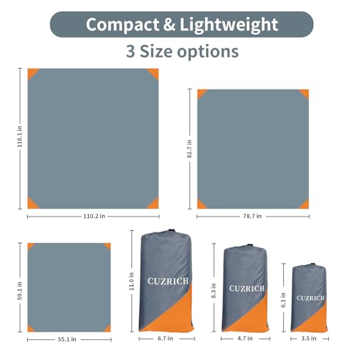 Beach Blanket Waterproof Sandproof Beach Mat 79" X 83" / 7' X 7' for 1-4 Adults Quick Drying Outdoor Picnic Mat Beach Accessories for Travel, Camping, Hiking - color: Gray/Orange, size: 78"*83" / 6.56ft×6.89ft