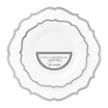 PLASTICPRO 32 Pack Elegant Disposable Plastic Plates Combo Set Includes 16 Dinner Plates and 16 Salad Plates Heavy Duty Fancy Party Plates White & Silver Contemporary Design - color: White & Silver Contemporary