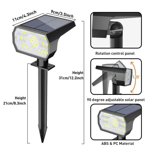 NYMPHY Solar Lights Outdoor Waterproof IP68, 56 LED 3 Lighting Modes Solar Powered Garden Yard Spot Solar Lights for Outside Landscape- 4 Pack (Cool White) - color: Cool White, size: 4 Pack