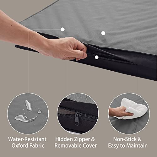 Outdoor Beds for Large Dogs, Waterproof with Washable Cover, Foldable Cooling & Orthopedic: 35in All Weather - color: Grey, size: Large