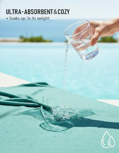 Yongoes Oversized Turkish Beach Towel Blanket Cotton Giant XL Sandproof Towels Huge Linen XXL Extra Large Big Throw Quilt Blankets for Adults Cloud Travel Camping Glamping Accessories Essentials - color: Teal, size: Extra Large 82"x88"（208x224cm）