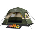 Camping Tent 2/3/4 Person Instant Pop Up Tents for Camping - 40s Automatic Easy Setup Tent with Rainfly, Double-Layer Waterproof & Windproof Instant Tents with Welcome Mat for Camping & Hiking - size: Green 4 Person