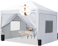 Quictent Privacy 10x10 Pop up Canopy Tent with Sidewalls and Roll-up Ventilated Windows, One Person Easy Setup, Outdoor Commercial Gazebo Shelter Enclosed Waterproof, Bonus 4 Sandbags - color: White, size: 10x10ft