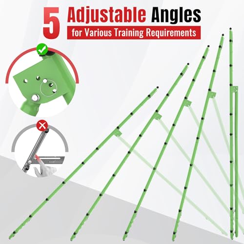 Suteck 7x4ft Volleyball Rebounder Net 2-Net System, 5-Angle Adjustable & Ultra-Durable Trainer for Spike, Serve, Passing & Solo Practice, Includes Storage Bag for Easy Travel & Portability - color: Green