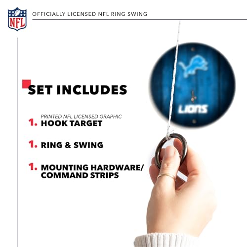 Solid Wood NFL Hook & Ring Toss Set with Direct Print HD Team Graphics – Easy Hang Hook and Ring Toss Target – Great Gift for Any Football Fan! Ring Toss Family Game for a Game Room