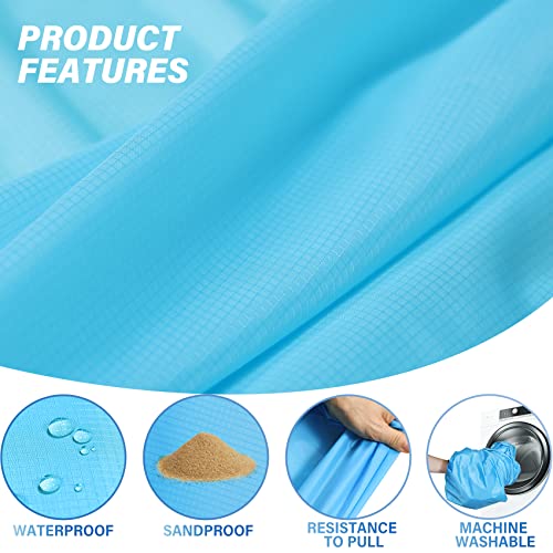 Famstar Beach Blanket Oversized Extra Large 10'X 9',Waterproof Sandproof Beach Blanket 2-8 Adults Lightweight Durable for Travel Camping Hiking Picnic (10'X 9', Orange&Blue)