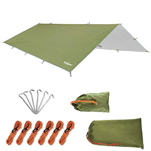Unigear Hammock Rain Fly Waterproof Tent Tarp,13.1x9.8ft, UV Protection and PU 3000mm Waterproof, Lightweight for Camping, Backpacking and Outdoor Adventure - color: Green, size: 300x400cm