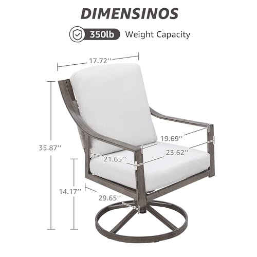 NATURAL EXPRESSIONS 5-Piece Outdoor Patio Dining Set, 4pcs Patio Swivel Rocking Chairs and 38’’ Round Dining Table with 1.65’’ Umbrella Hole - size: 5pcs Dining Sets