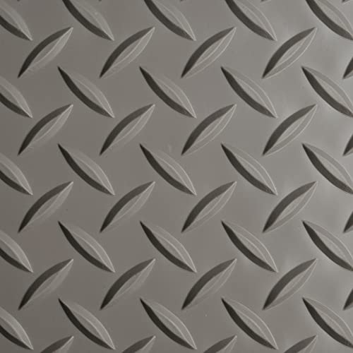 GrillTex Under the Grill Protective Deck and Patio Mat for BBQ Grills, Gas Grills, Charcoal Grills, Turkey Fryers and Pellet Smokers, 36" x 63", Black Diamond Plate, 8D-075-36C-5.3 - color: Grey, size: 36" x 63"