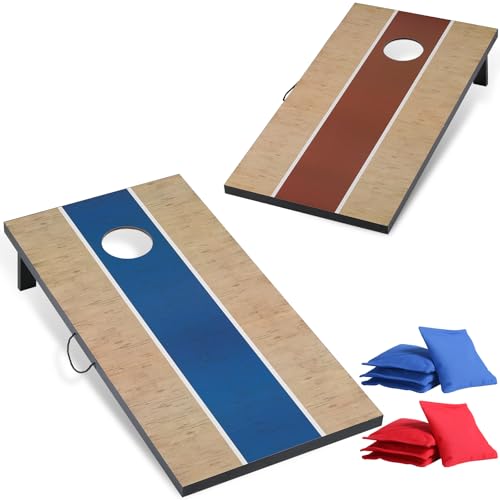 Cornhole Sets 4 x 2 ft / 3 x 2 ft with 8 Bean Bags Regulation Size, Corn Hole Games for Adults Outdoor Bean Bag Toss Game - color: 4 x 2 ft Classic