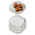SANQIAHOME 5.9x5.9 inch square Appetizer Plates,thick stainless steel Dinner Plates, Pasta Dessert Plates for Sushi, Fruit oven/Dishwasher Safe, Set of 4,silver - color: Silver, size: 5.9x5.9 in