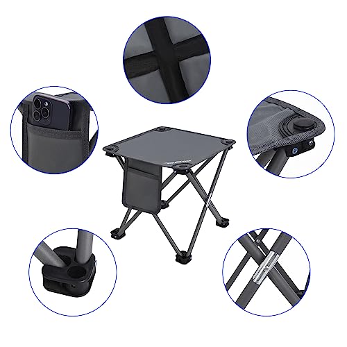 Roptat 2 Pack Camping Stool,Portable Folding Compact Lightweight Stool Seat for Camping Fishing Hiking Gardening Outdoor Walking Backpacking Travelling and Beach with Carry Bag (Grey) - color: Grey