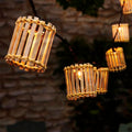 Outdoor-String-Lights-Waterproof, Bamboo Lantern String Lights for Patio, Garden, Porch, Balcony, Gazebo Decorative (Bamboo) - style: Bamboo