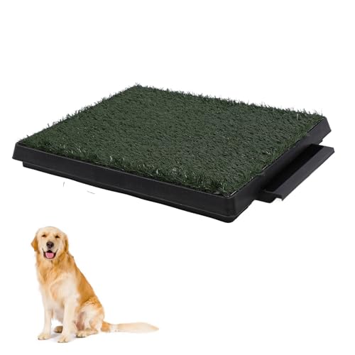 Zerodis Dog Grass Patch Potty, Artificial Reusable Washable Training Dog Grass Bathroom Turf with Pee Baffle and Tray for Small Medium Large Dogs (Small Size) - size: Small Size