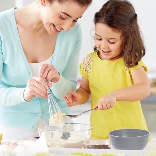 Unbreakable Wheat Straw Cereal Bowls Set of 4, 24 OZ Microwave and Dishwasher Safe Lightweight Soup and Salad Bowl Sets, Reusable Dessert Bowls for Rice, Pasta, Snack, Fruit, BPA Free (Gray) - color: 4 Gray
