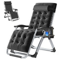 LILYPELLE Zero Gravity Chair, Premium Lawn Recliner Folding Portable Chaise Lounge with Detachable Cushion, Headrest and Cup Holder, Reclining Patio Lounger Chair - color: Cool Black, style: Zero Gravity Chair