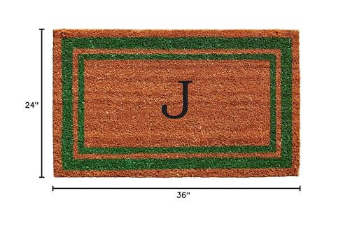 Calloway Mills Green Border 24" x 36" Monogram Doormat (Letter J) - color: Letter J, size: 2' x 3' (Yes)