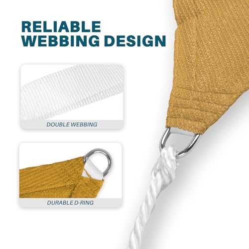 Coarbor 2' x 2' x 2' Sun Shade Sail Canopy Sunshade Outdoor Heavy Duty Triangle Fabric Cloth Screen for Patio Garden Yard Deck Pergola Canopy (Sand) - color: Sand, size: 2'x2'x2'