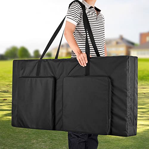 DSLEAF Cornhole Carrying Case for 4' x 2' Regulation Size, Heavy-Duty 600D Cornhole Boards Bag with Padded Shoulder Strap and Double Slide Zipper, Only Bag