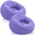 Realspring Inflatable Bean Bag Chairs Outdoor Blow up Camping Chairs Inflatable Lazy Sofa Folding Portable Bean Bag Loungers Couch for Movie Night(Light Purple,2 Pcs) - color: Light Purple