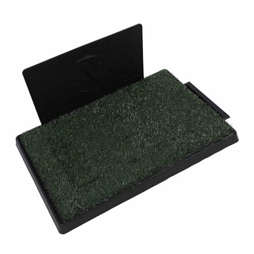 Zerodis Dog Grass Patch Potty, Artificial Reusable Washable Training Dog Grass Bathroom Turf with Pee Baffle and Tray for Small Medium Large Dogs (Large Size with Baffle) - size: Large Size with Baffle