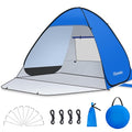 Glymnis Pop Up Beach Tent Beach Shade Tent for 1-4 Persons Sun Shelter UPF 50+ Enclose Zipper Door Portable Easy Up Beach Tent - style: Blue for 1-2 Person