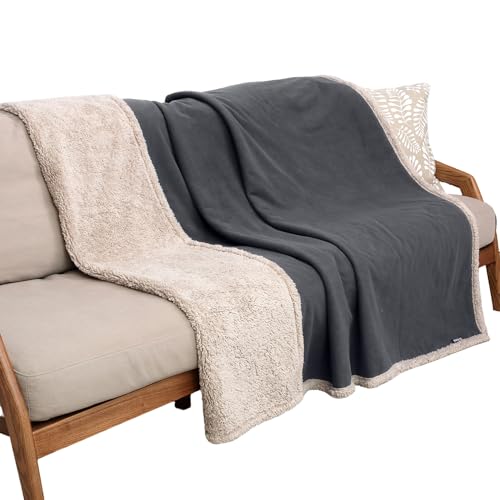 Kritter Planet Waterproof Dog Blanket, Reversible Water Proof Pet Blanket for Couch, Bed & Sofa, Washable Couch Covers for Large Dogs - Protects Furniture from Fur, Dirt, and Accidents - color: Gray/Taupe, size: 60"x50"