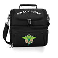 PICNIC TIME Star Wars Mandalorian Grogu Pranzo Insulated Lunch Box, Soft Sided Lunch Cooler Bag with Utensil Set, Dual Compartment Lunch Tote, (Black) - color: Star Wars Mandalorian Grogu Snack Time - Black