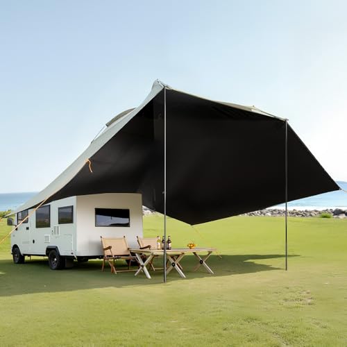 VEVOR Versatility Camping Tent, Auto Canopy Sun Shade UV50+ PU3000mm, Car Tailgate Sun Shelter for Truck Bed, SUV, RV, Van, Trailer and Overlanding, Portable Teardrop Awning Canopy Tear Resistant Tarp - color: ArmyGreen 10X7ft Car Awning