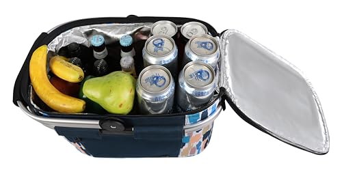 ALLCAMP Picnic Basket - Insulated Cooler, Thickening Foldable Picnic Basket with Removable Baskets & Sewn-in Frame, Basket for House Warming Gifts New Home(Graffiti Pattern) - color: Graffiti Pattern, size: Medium
