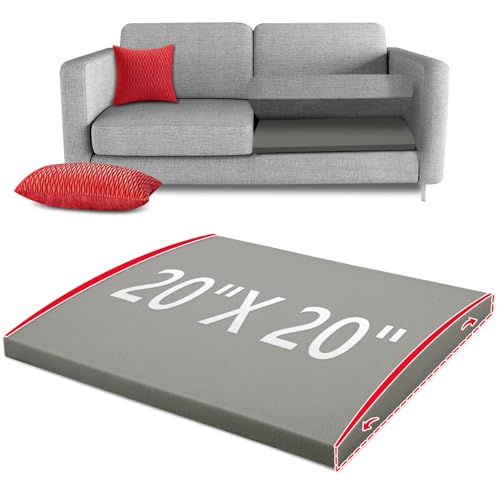 Couch Cushion Support for Sagging Seat 20X20X2 Inches Higher Density Foam Under Couch Cushion Support with Anti Slip Mesh Fabric, Light Grey 1Pc - size: Firmer| 20x20 1P